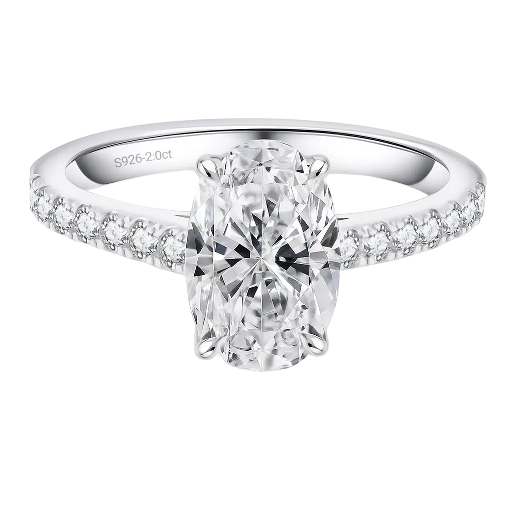 Eterna Ovalé Lumineuse Moissanite Ring Aurebravur