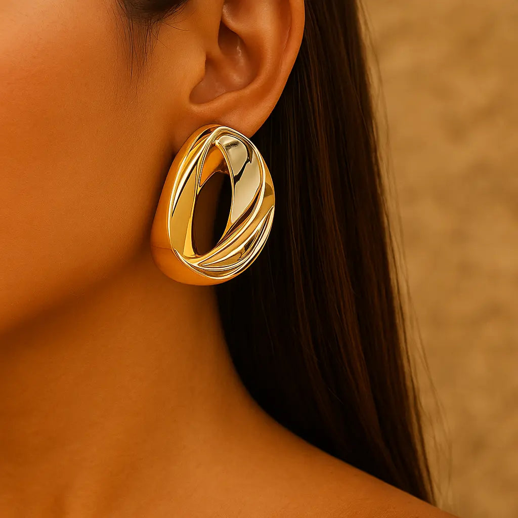 Sculpted Hoop Earrings Aurebravur