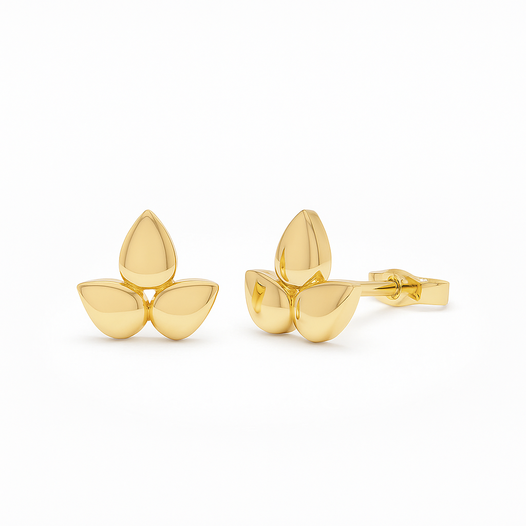 Golden Petal Trio Studs