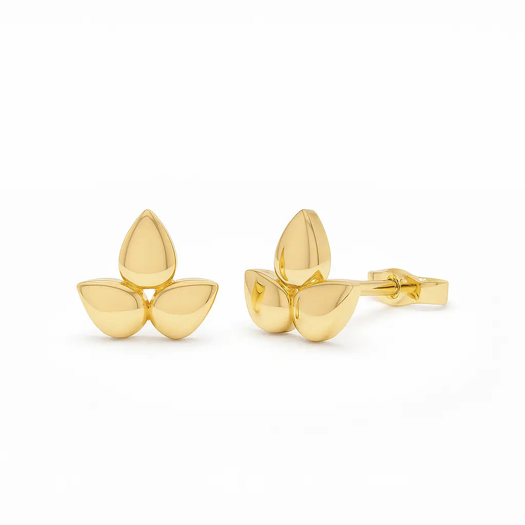 Golden Petal Trio Studs Aurebravur