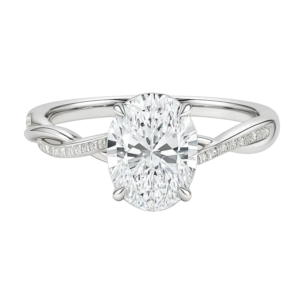 Eterna Lumière Oval Moissanite Ring Aurebravur