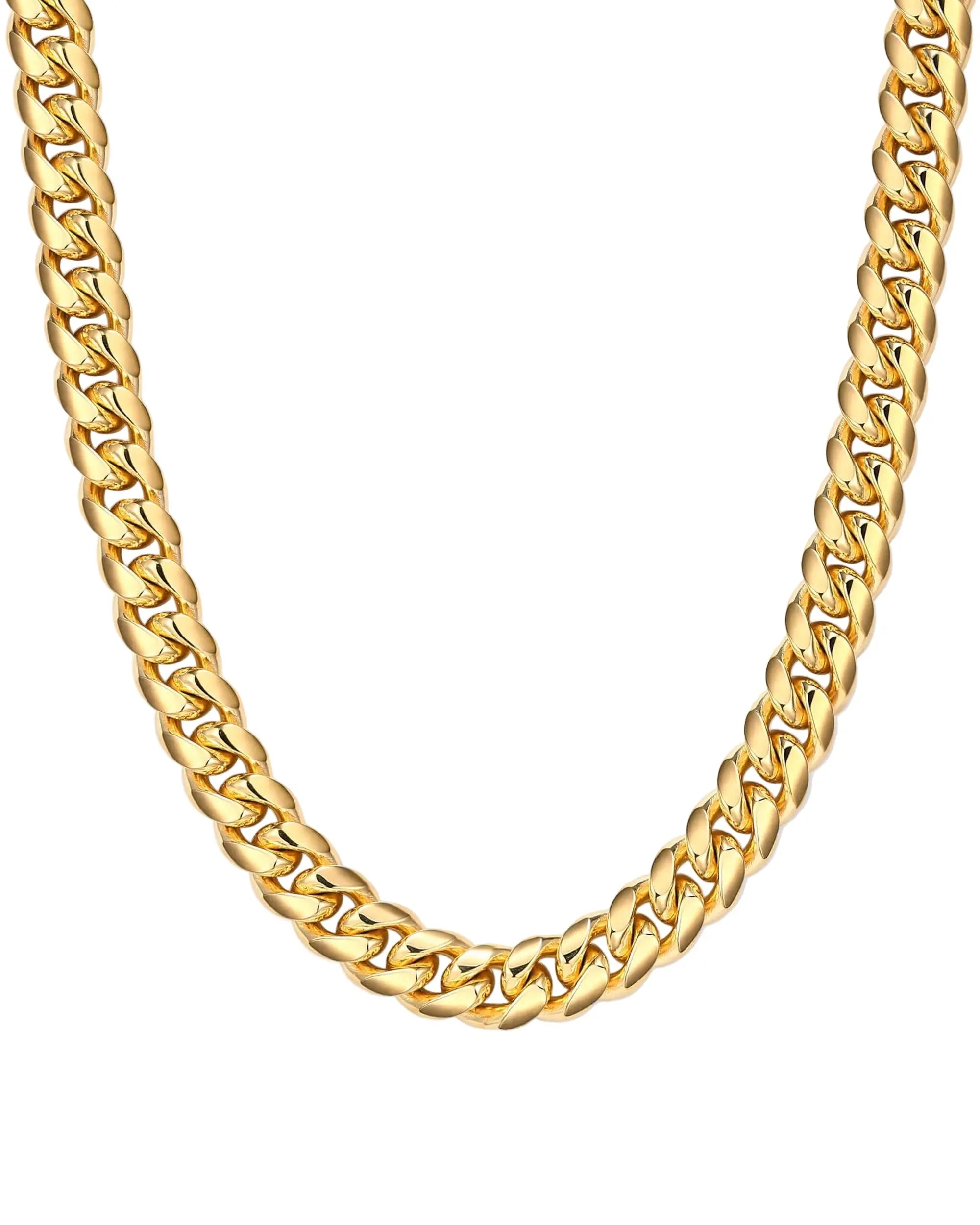 Cuban Link Chain 8mm - 18K Gold PVD - Bold Statement Necklace Aurebravur