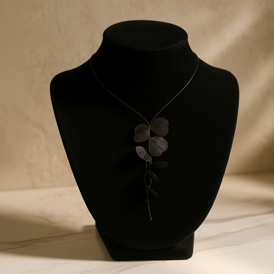 Ethereal Petal Necklace – Noir Edition
