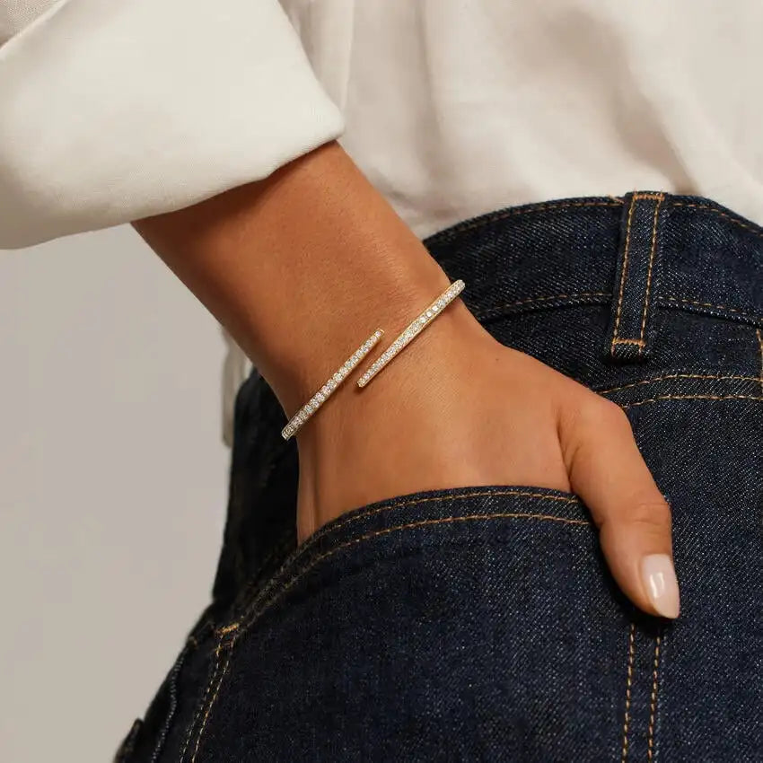 The Eterna Pavé Cuff | Architectural Steel & Zirconia