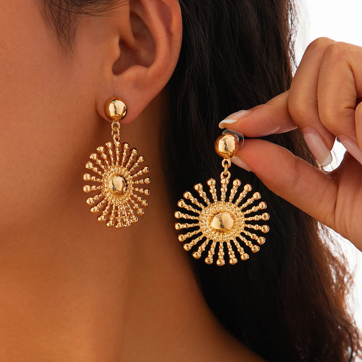 The Sunburst Studs | Sterling Silver & 18k Gold