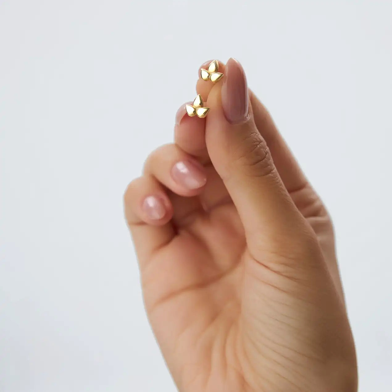 The Petal Studs | Sterling Silver & 18k Gold