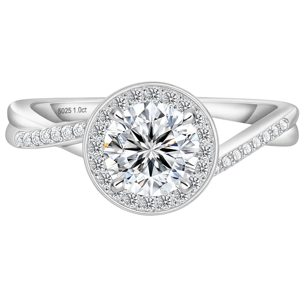 Eterna Halo Royale Moissanite Ring Aurebravur