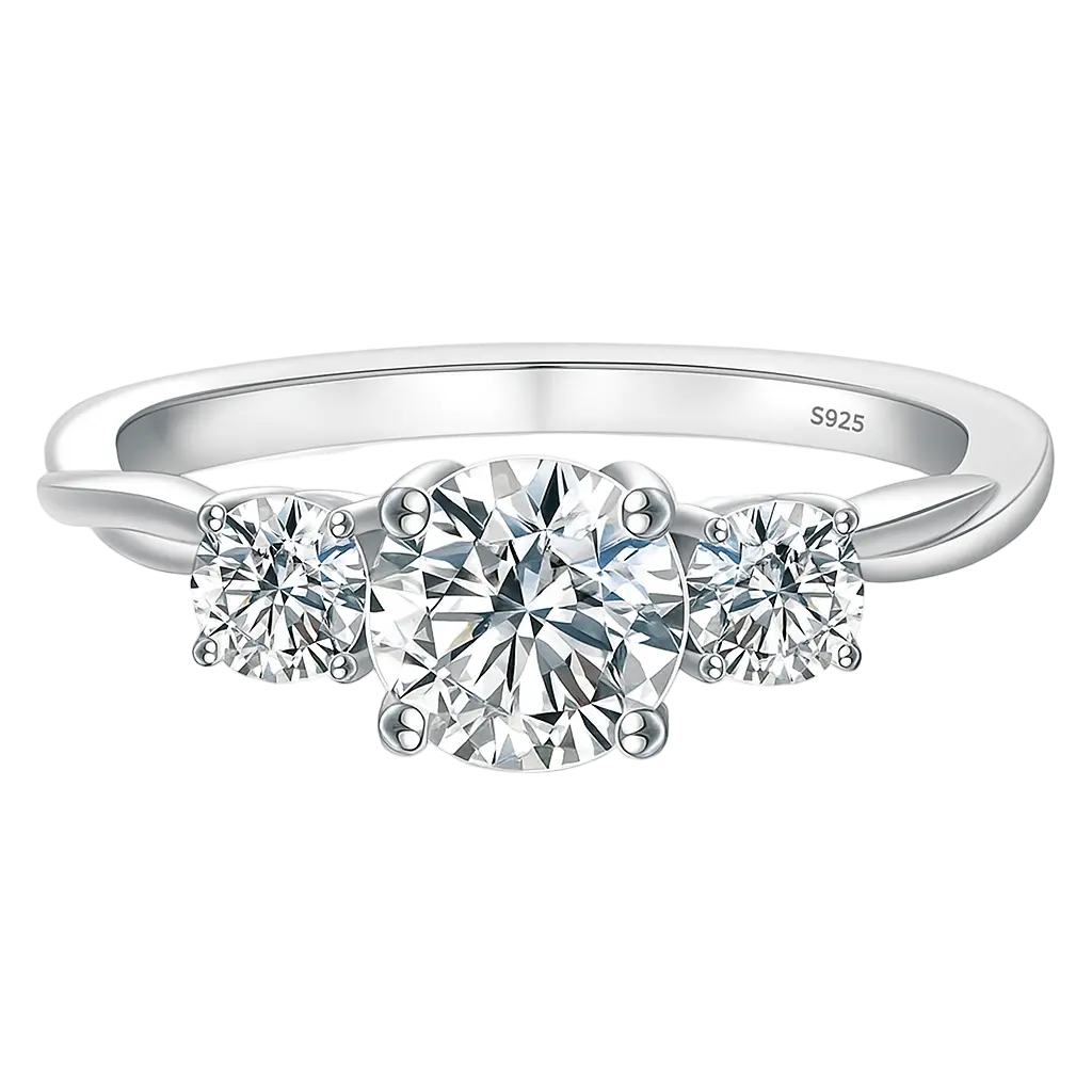 Eterna Trinity Moissanite Ring Aurebravur
