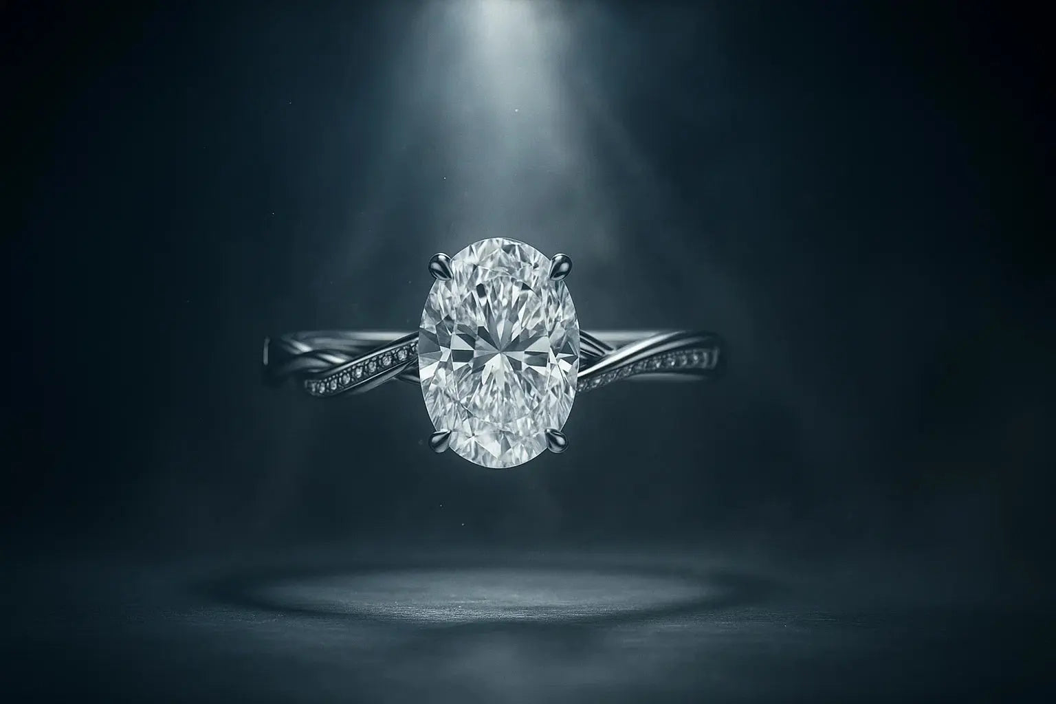 Eterna Lumière Oval Moissanite Ring Aurebravur