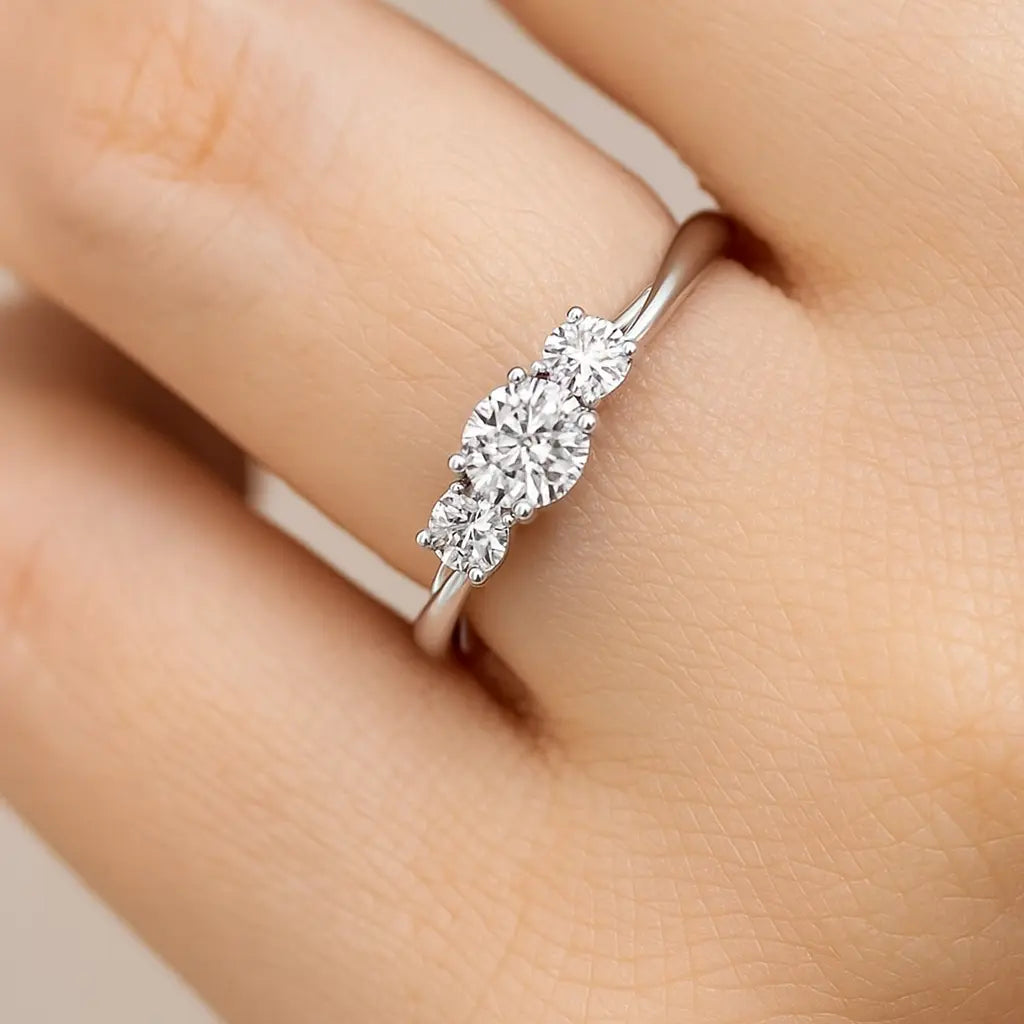 Eterna Trinity Moissanite Ring Aurebravur