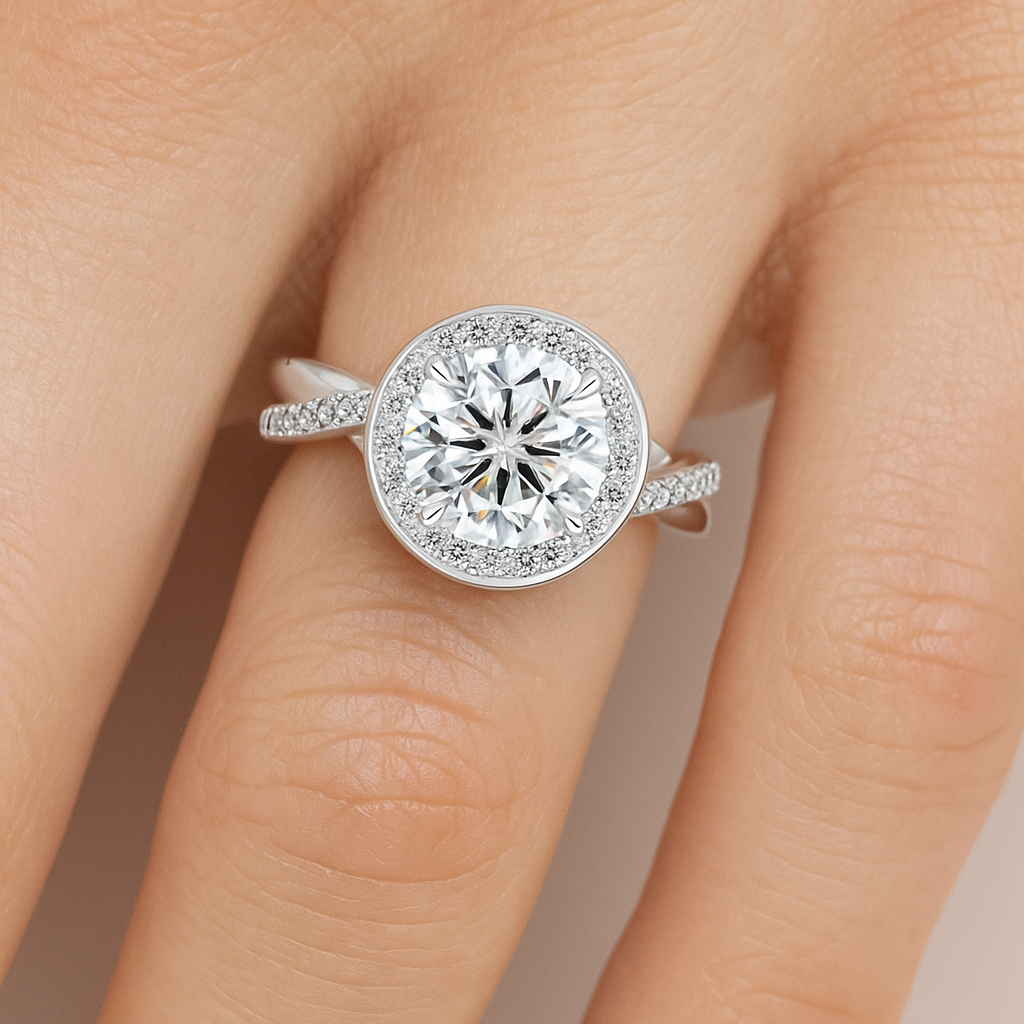 Eterna Halo Royale Moissanite Ring