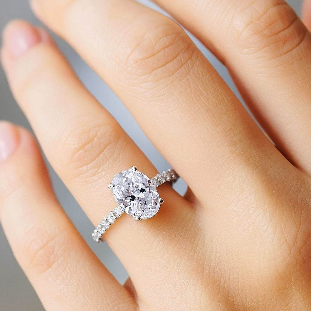 Eterna Ovalé Lumineuse Moissanite Ring