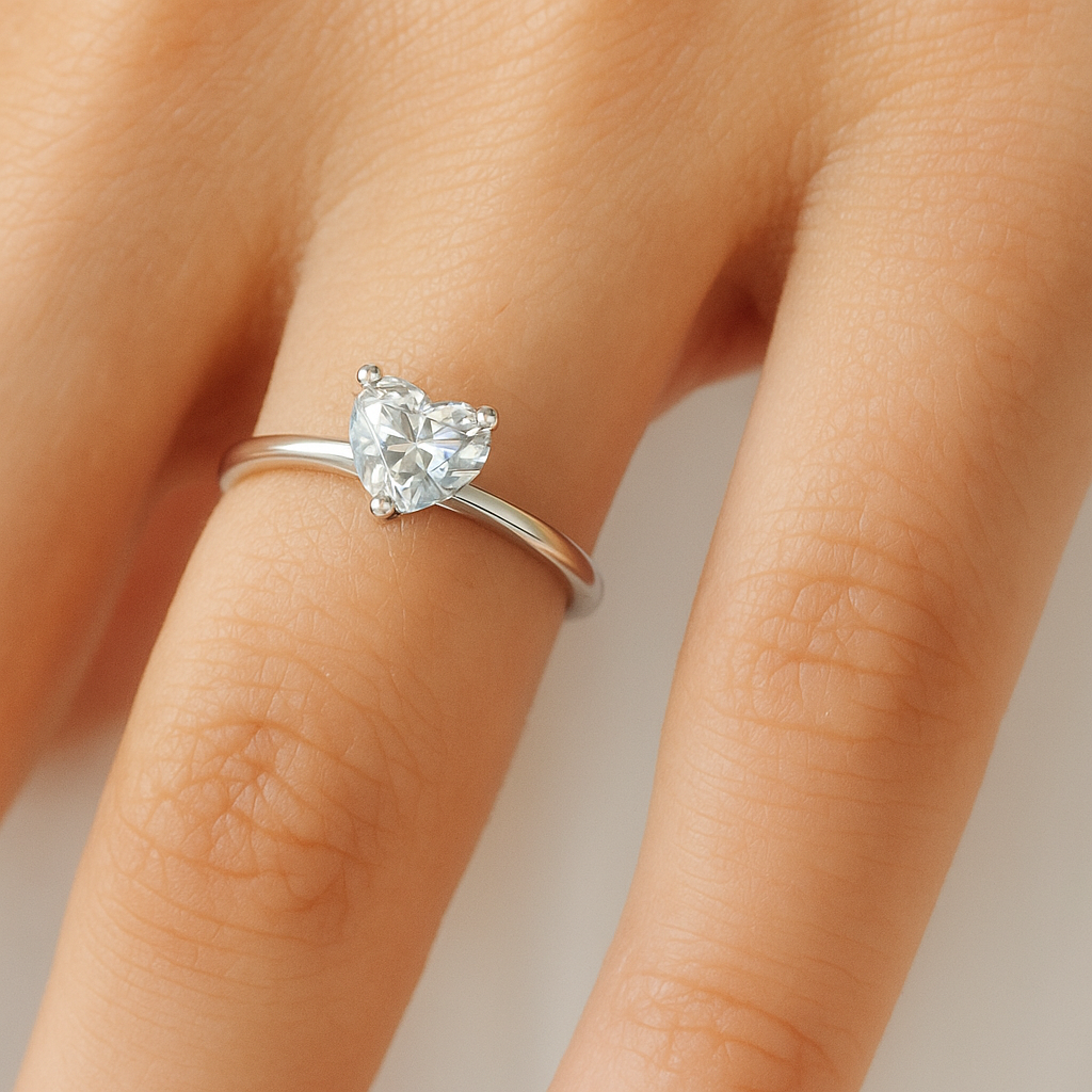 Eterna Heartline Moissanite Ring