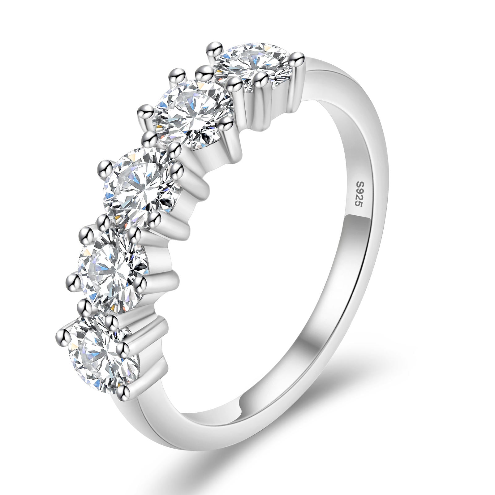 The Verona 5-Stone Moissanite Band