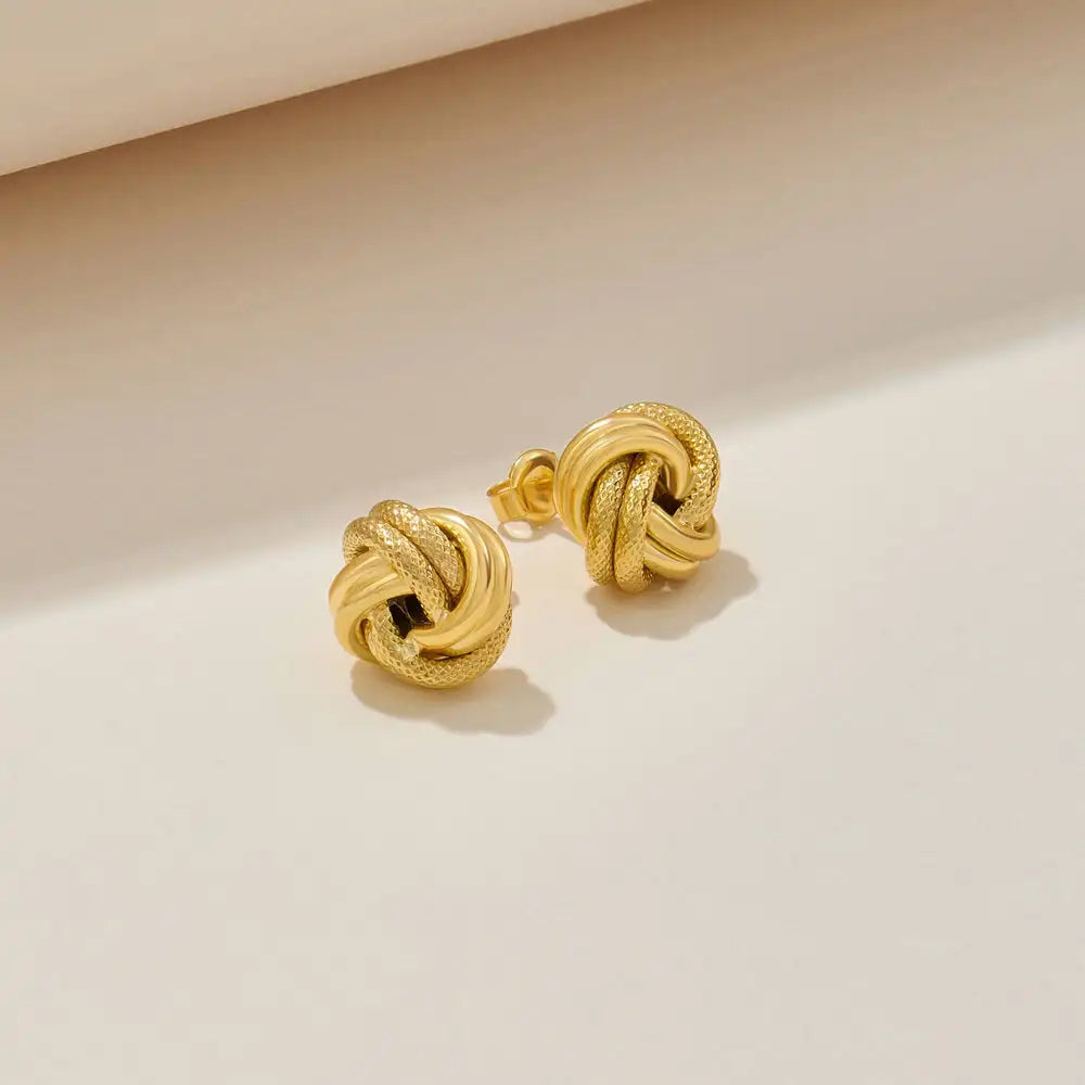The Love Knot Studs | Sterling Silver & 18k Gold