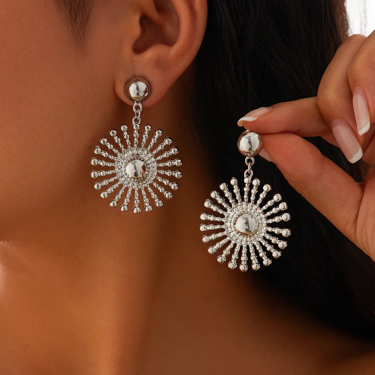 The Sunburst Studs | Sterling Silver & 18k Gold