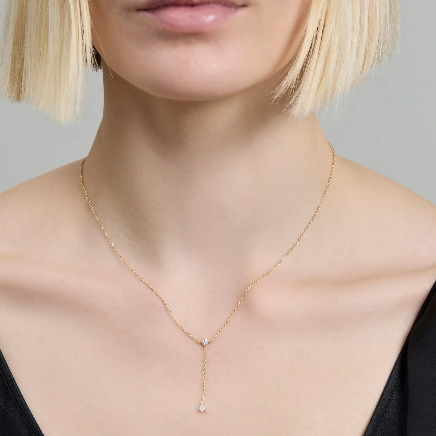 The Grace Lariat | Sterling Silver & 18k Gold