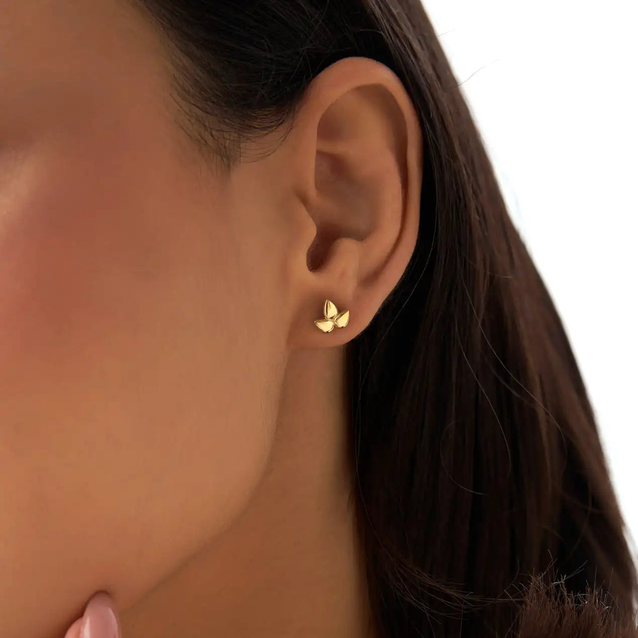 The Petal Studs | Sterling Silver & 18k Gold