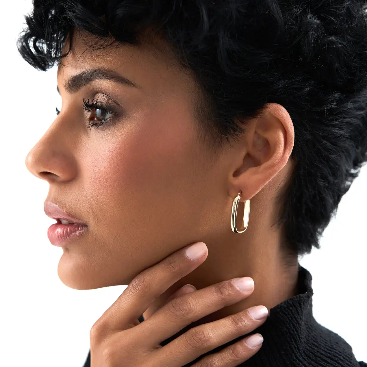 The Oval Huggies | Sterling Silver & 18k Gold