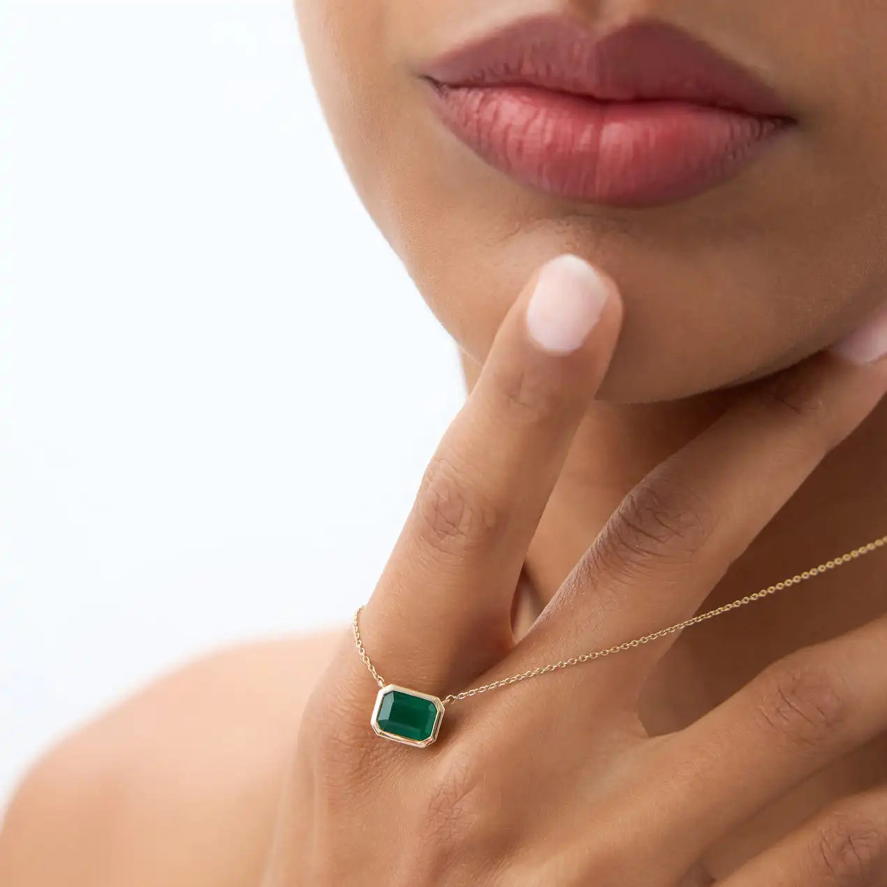 The Emerald Cut Pendant | Sterling Silver & 18k Gold