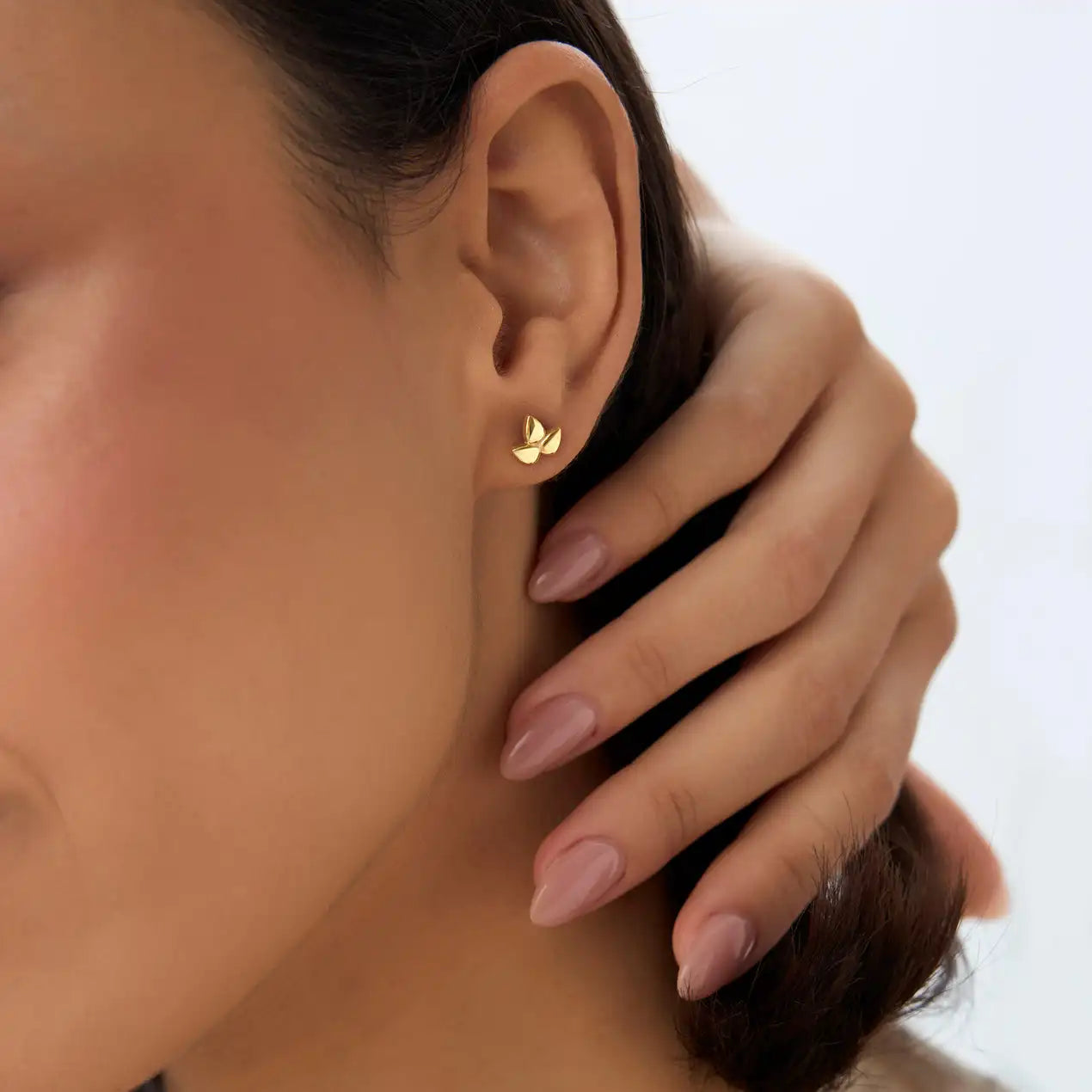 The Petal Studs | Sterling Silver & 18k Gold