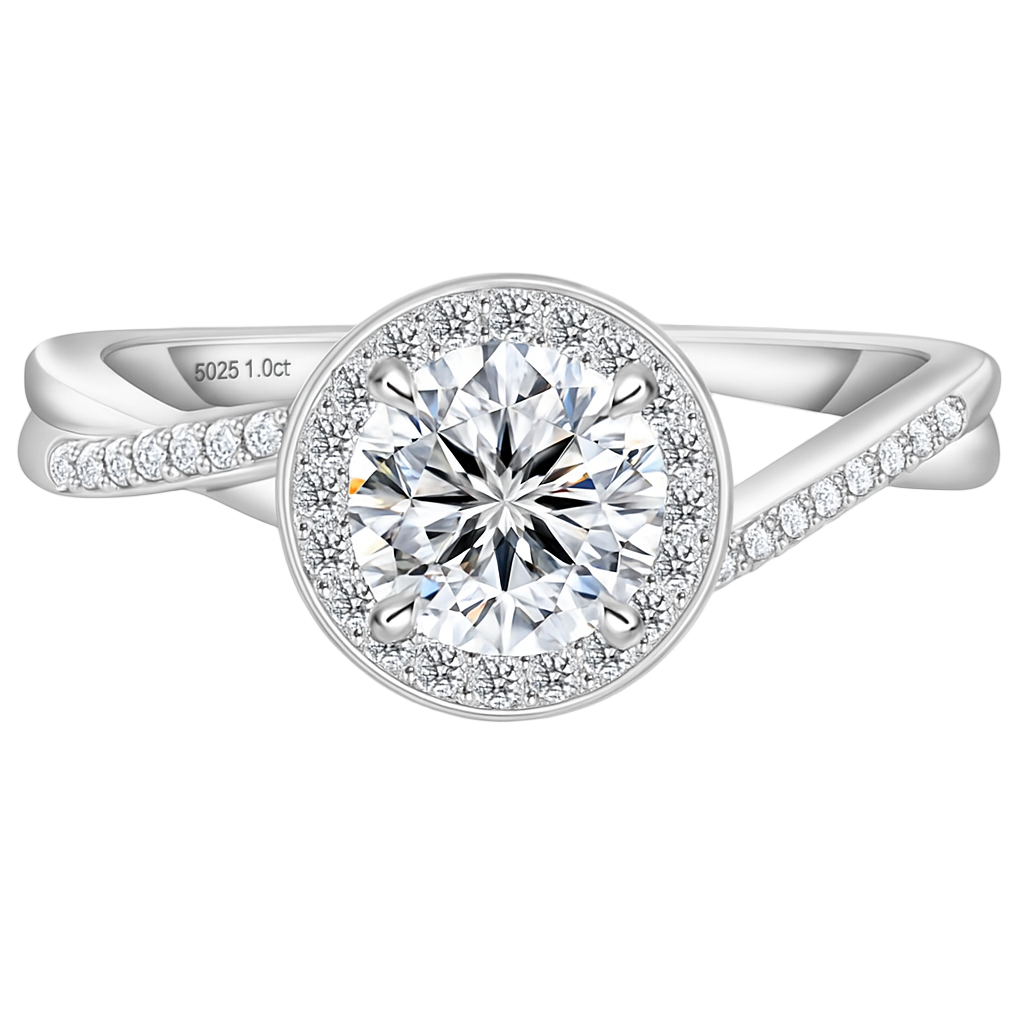 Eterna Halo Royale Moissanite Ring