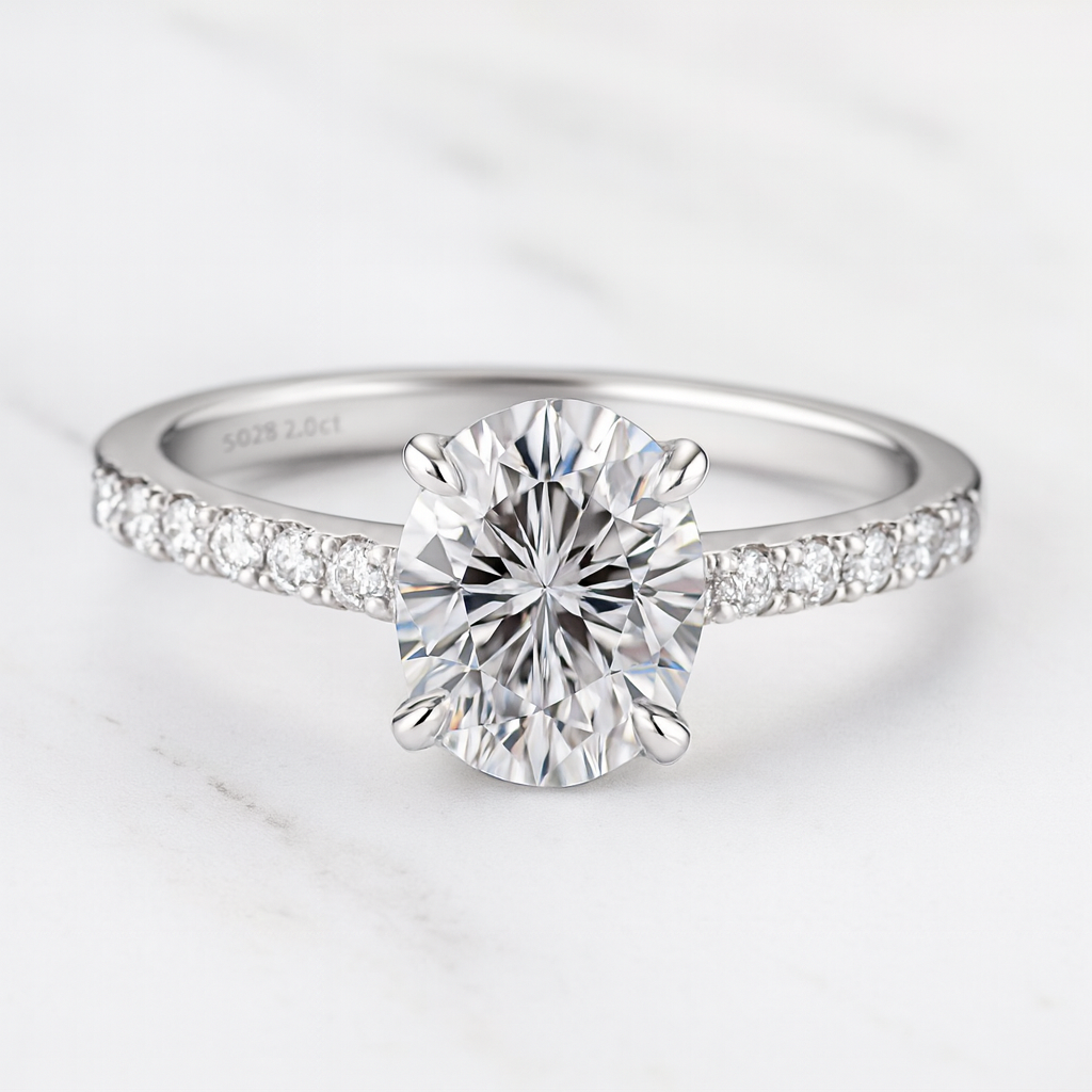 Clásica Eterna – Sortija en Plata 925 con Moissanite Lab Diamond