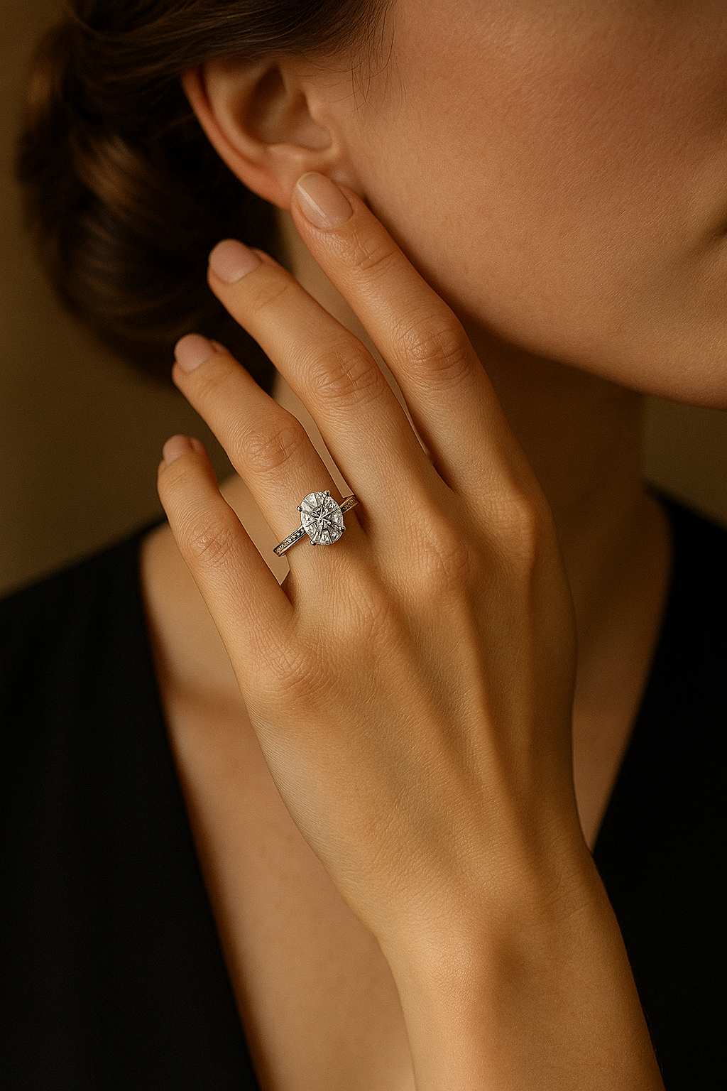 Eterna Lumière Oval Moissanite Ring