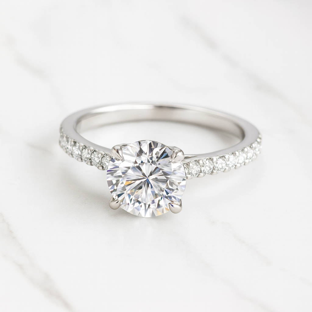 Clásica Eterna – Sortija en Plata 925 con Moissanite Lab Diamond