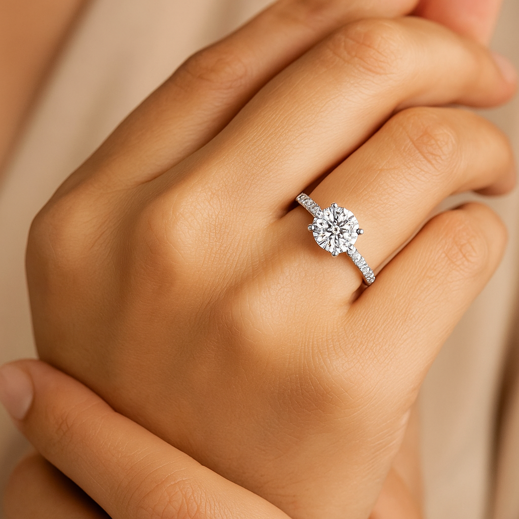 Clásica Eterna – Sortija en Plata 925 con Moissanite Lab Diamond