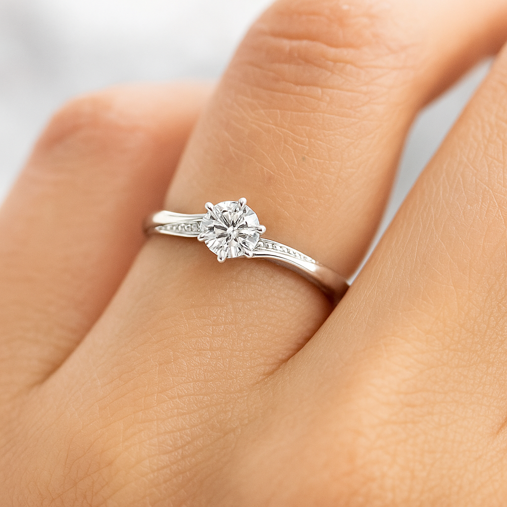 the Eterna Twist Moissanite Ring